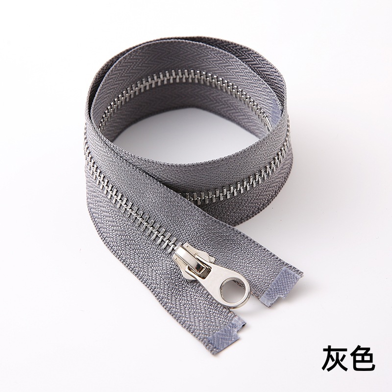 No. 5 metal single opening titanium alloy metal zipper opening clothing zipper in stock supply metal opening zipper pic 5