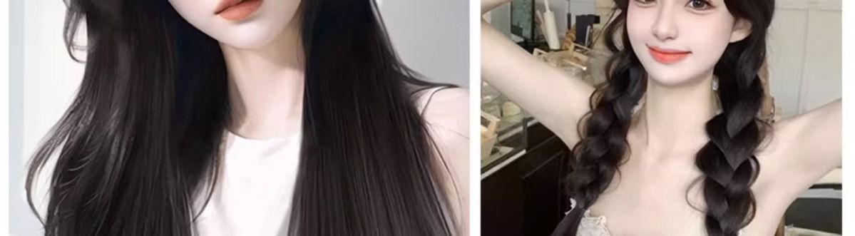 假发女一片式V型内扣微卷接发片长发仿真发无痕增发量补发片批发详情11