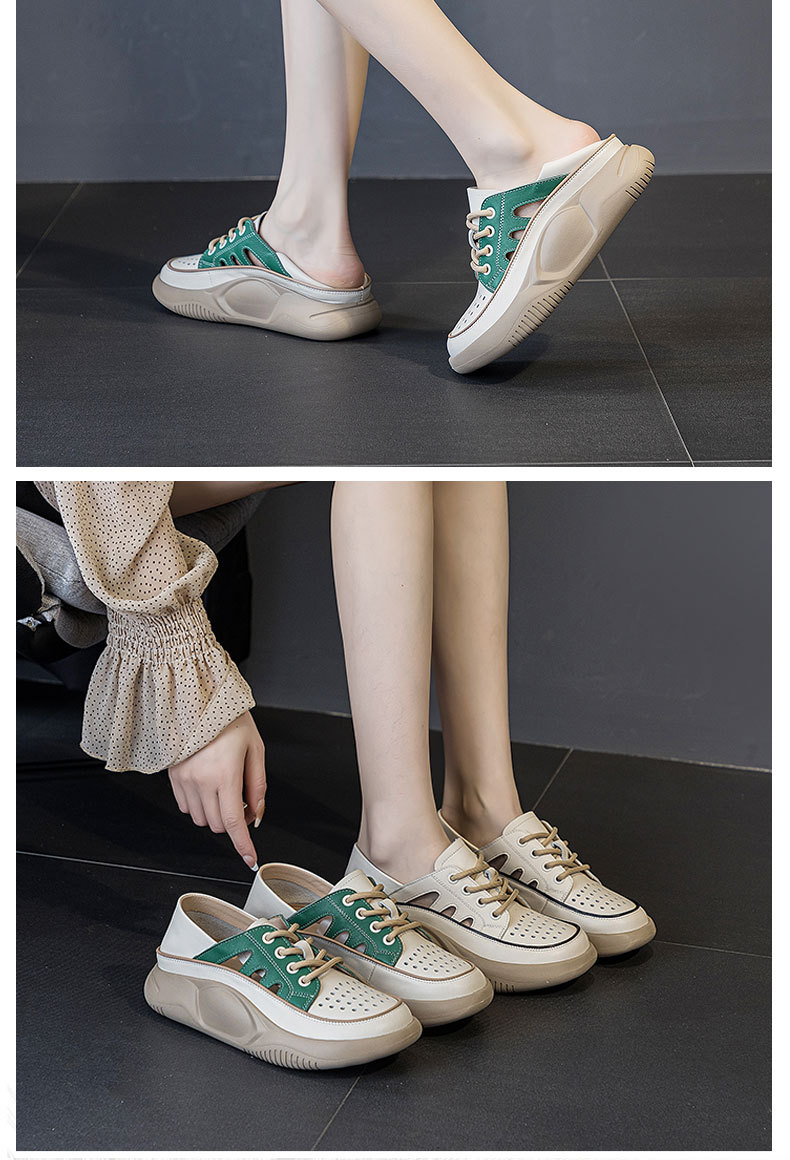 头层牛皮休闲运动凉鞋女夏季新款镂空单鞋平底真皮轻便两穿懒人鞋详情16