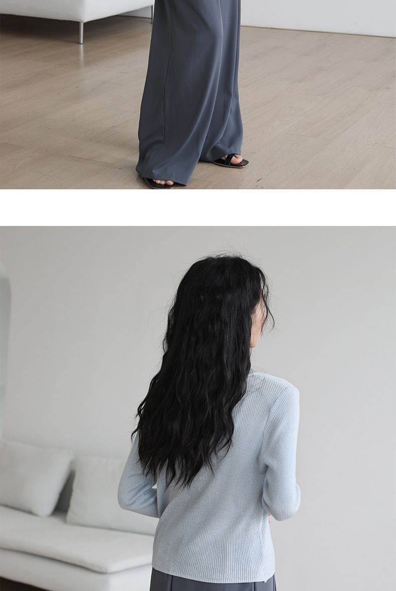 6羊毛品牌女装2025新款圆领长袖针织开衫 宽松百搭毛衣外套 空调衫秋季外搭女士精致加工详情12