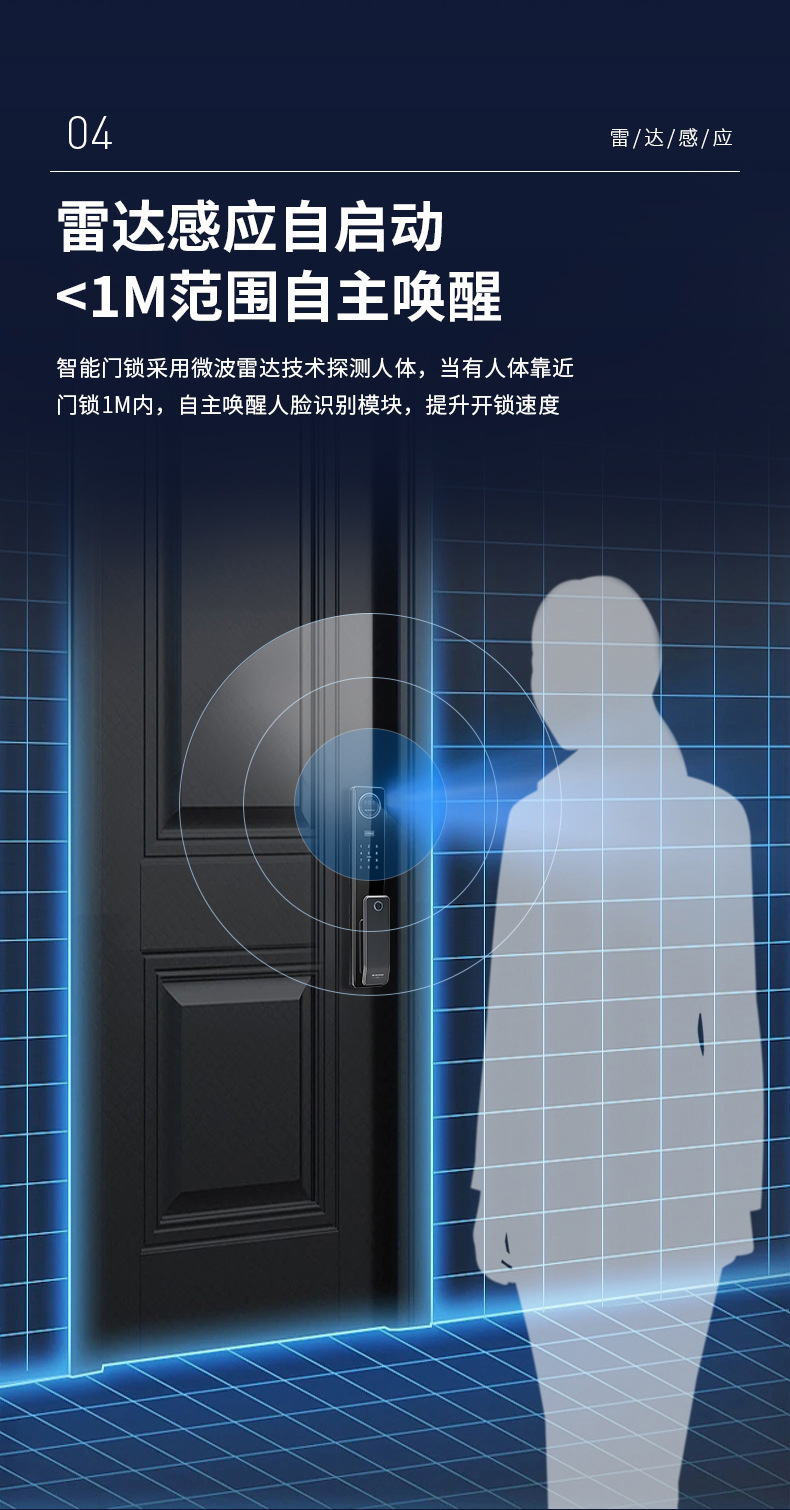 Fully automatic fingerprint lock, household security door, facial recognition smart door lock, graffiti door lock, visual cat eye, electronic password pic 7