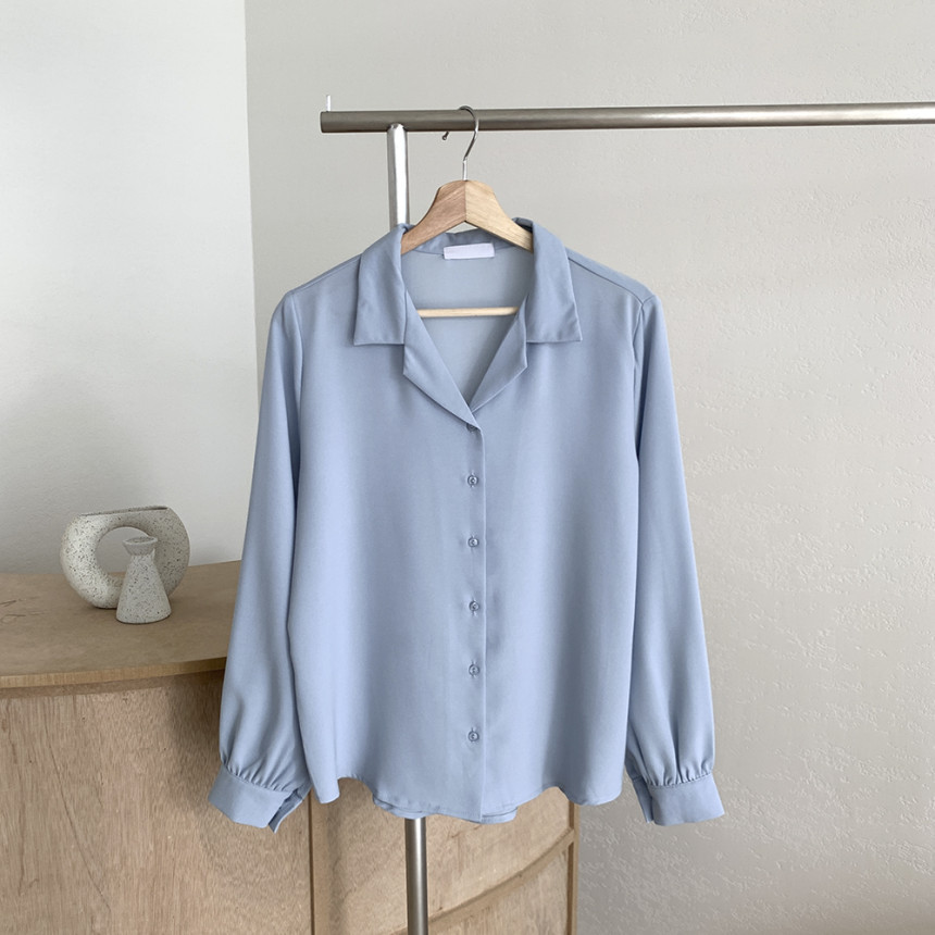 Korean chic2025 Spring/Summer simple solid color elegant suit collar chiffon shirt, French gentle long-sleeved shirt for women pic 22