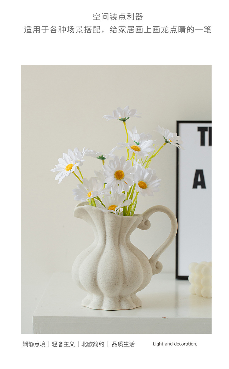 2026 new style white ceramic vase, three or two plastic empty wine bottles, ceramic glass vase, small wine bottles pic 10