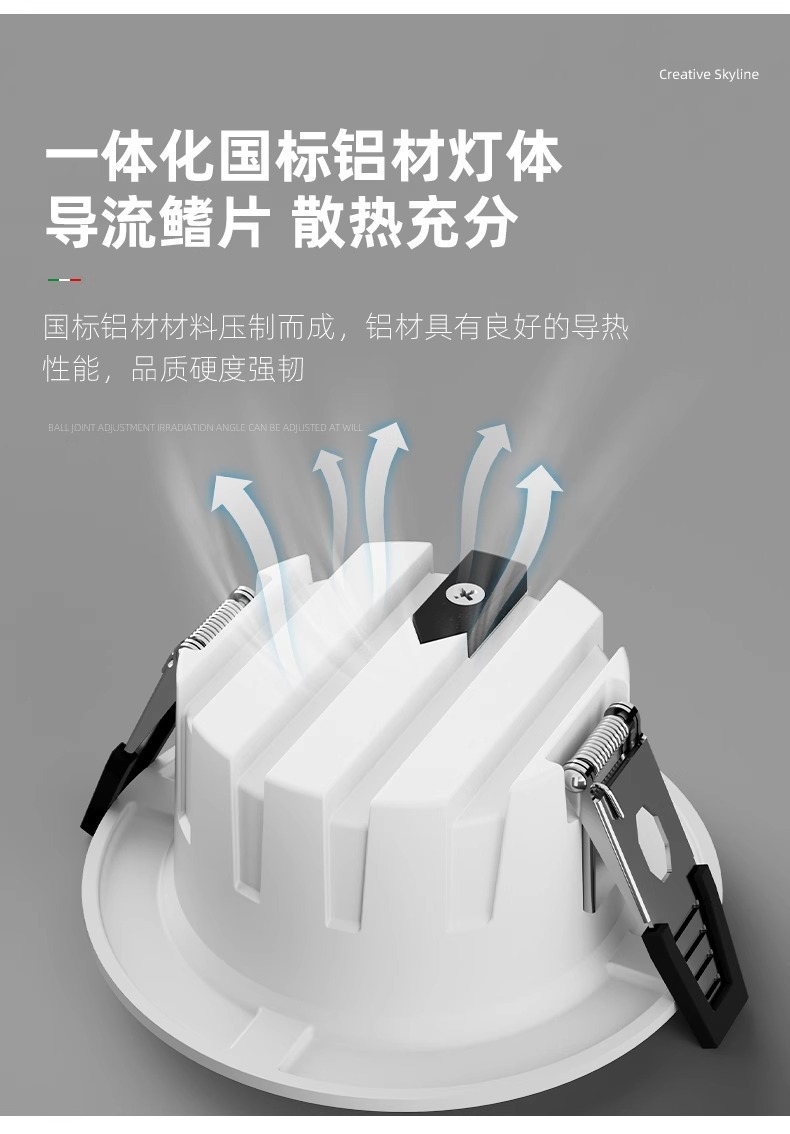 铝材led超薄深杯防眩筒灯嵌入式走廊玄关矮吊顶筒灯酒店工程商用详情15