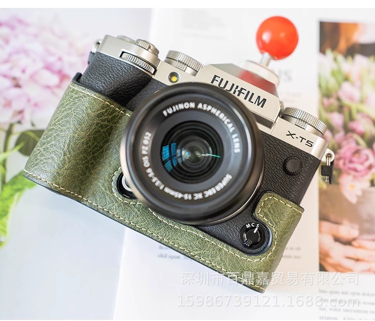 Suitable for Fujifilm X-T5 leather case base, X-T5 mirrorless camera bag, X-T5 protective case and half set camera bag pic 10