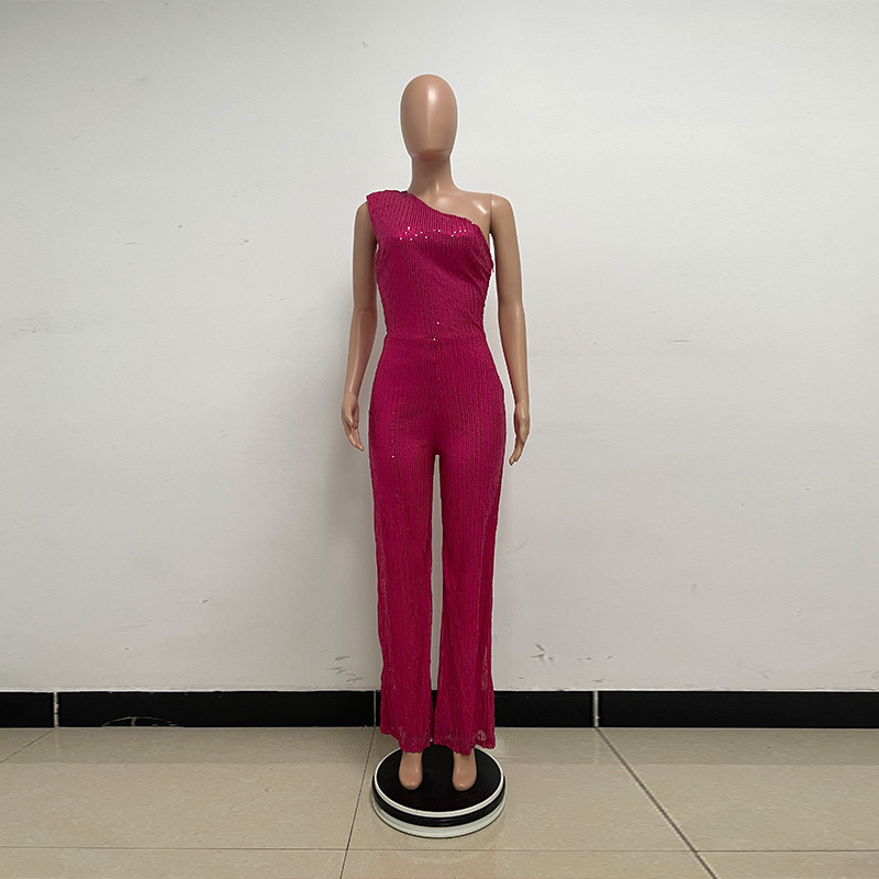 新中式无袖连体衣独立站夏季单肩亮片连体裤女批发详情101