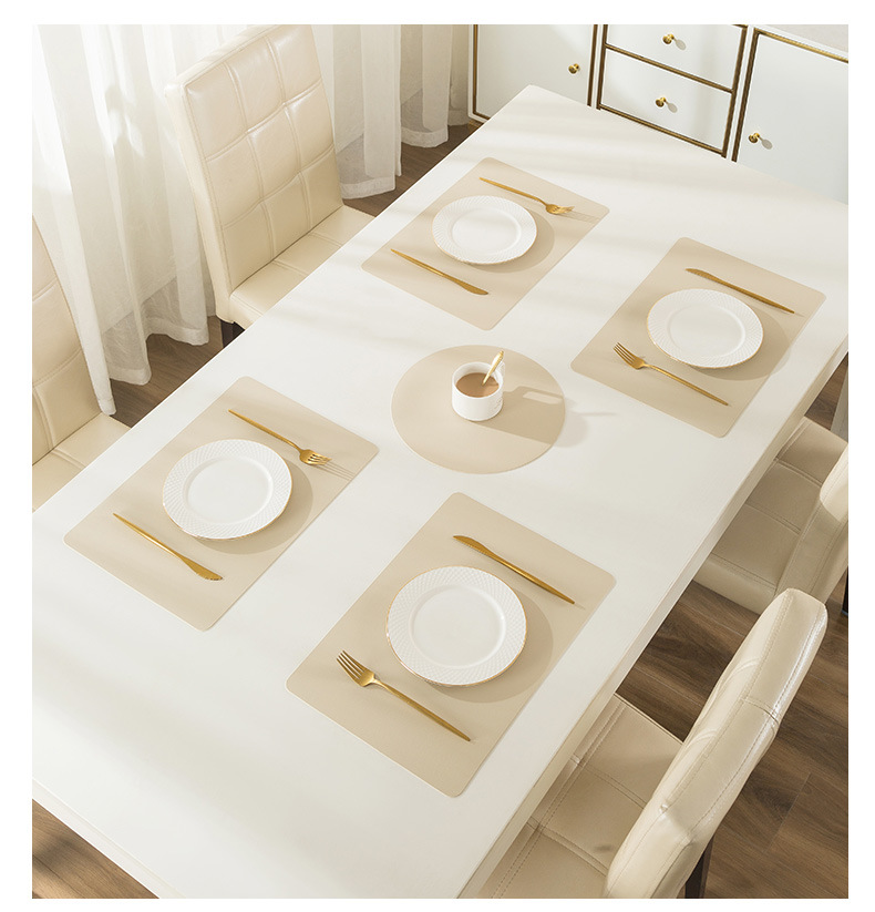 PU皮革餐垫餐桌垫防烫碗垫子隔热垫家用防水防油污杯垫西餐垫批发详情16