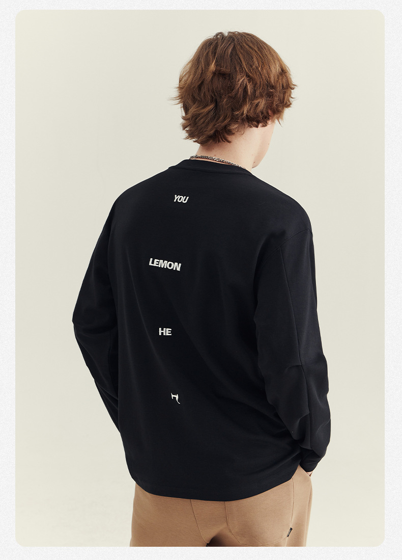 APO男装|2024秋季新款男士长袖T恤潮流宽松刺绣圆领打底衫男上衣详情26