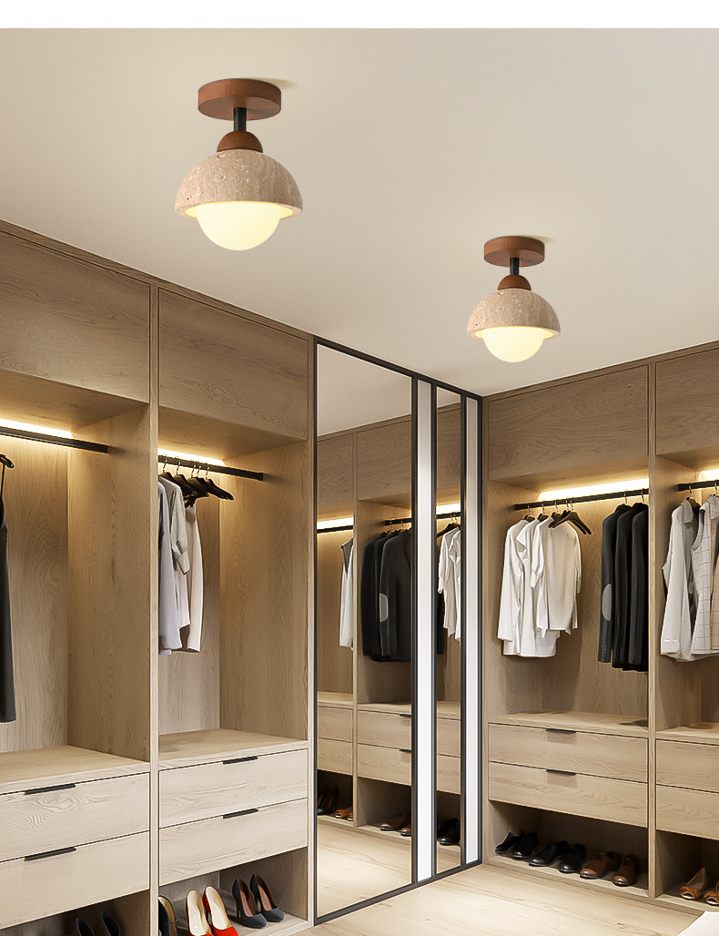 Japanese-style wabi-sabi ceiling lamp, yellow cave stone designer, retro and creative, entrance corridor, passageway, foyer, balcony small lamp pic 23