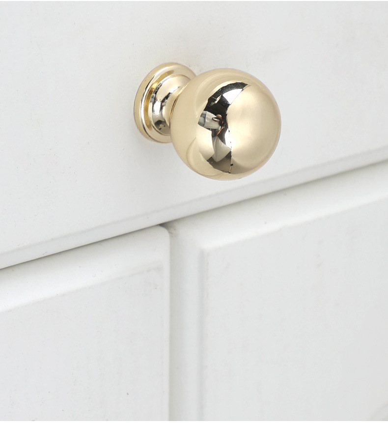 轻奢意式实心柜门圆形单孔拉手金色黑色法式简约橱柜衣柜抽屉把手详情8