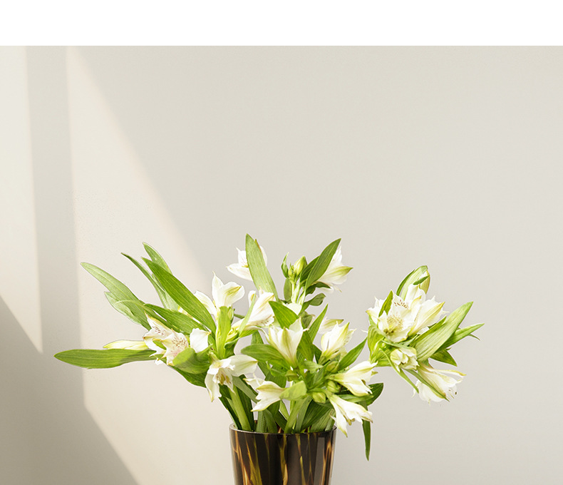 富雅花瓶中古风高级感豹纹玳瑁插花摆件轻奢创意客厅ins风批发详情12