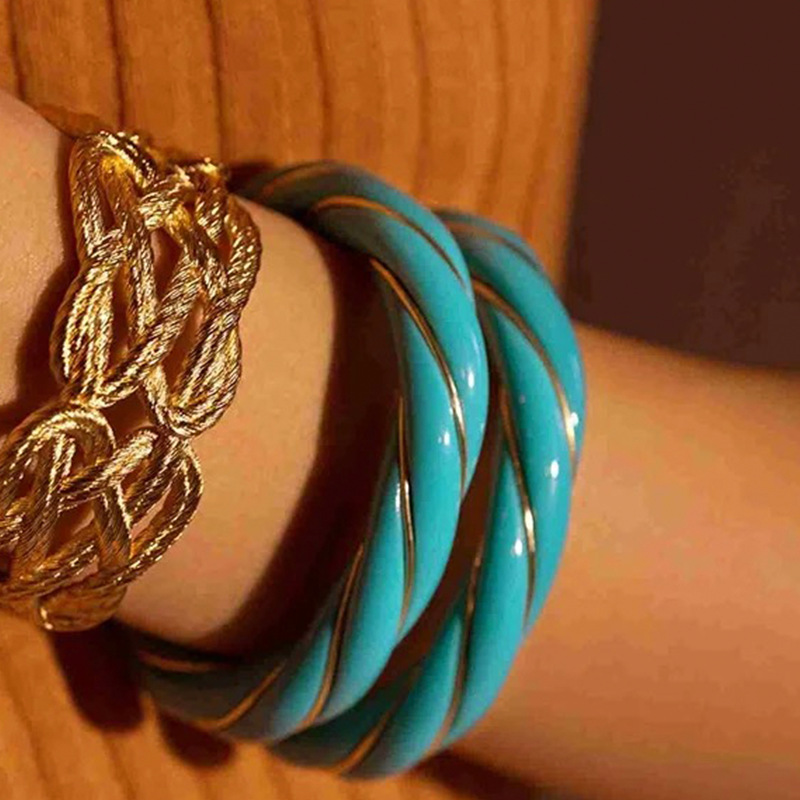 法国复古小众设计扭结设计马卡龙开口手镯个性中古独特轻奢高级感详情14