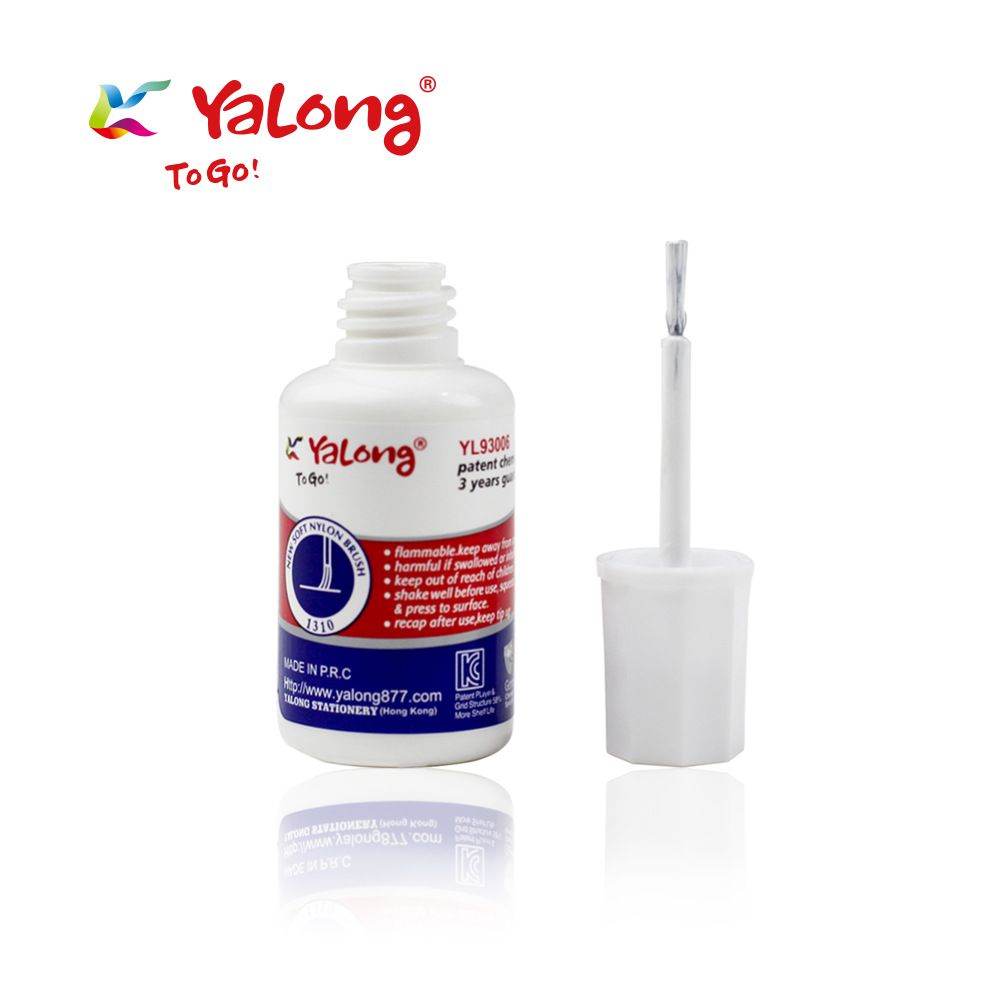 Yalong high-quality correction fluid, quick dry brush style white correction pen fluid pic 1