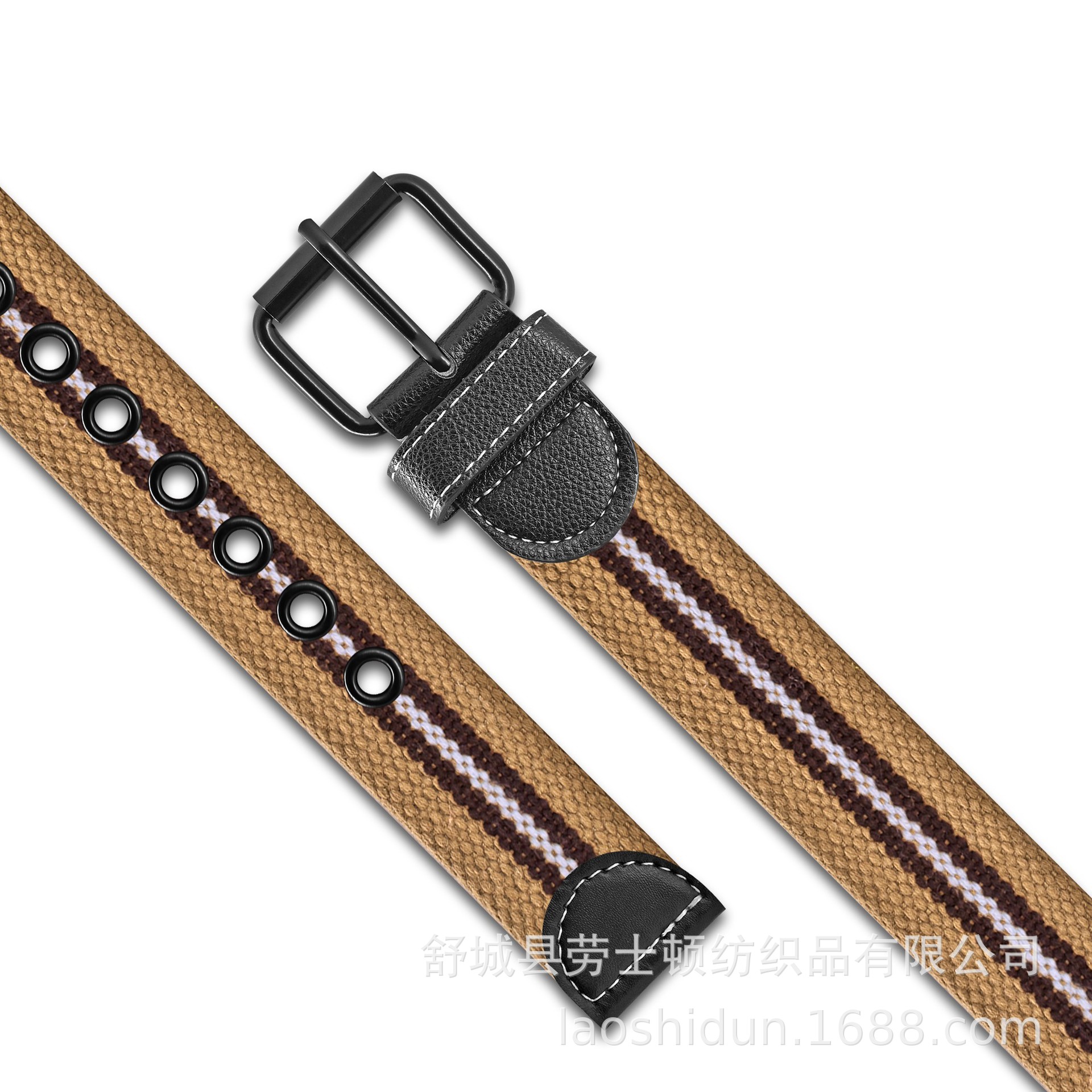 新款100克加厚条纹棉带 编织内腰带针扣训练常服皮带战术腰带详情4