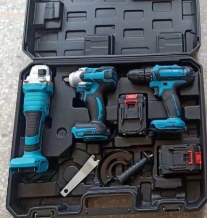 Customized cross-border brushless lithium electric tool set, four-piece set of lithium battery impact drill, Angle grinder, electric drill and wrench pic 8