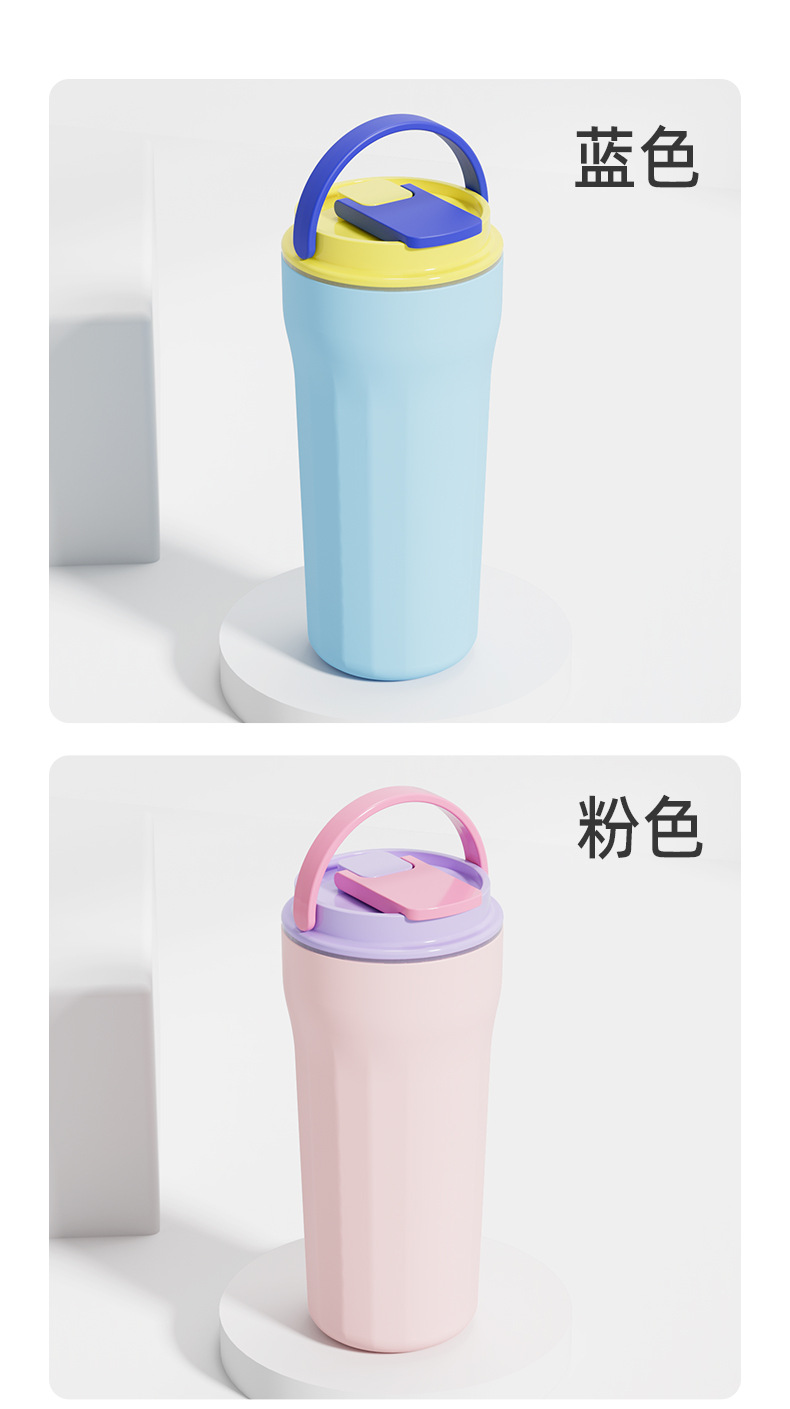 跨境儿童家用高颜值塑料杯子便携式户外运动手提水杯直饮杯耐高温详情8