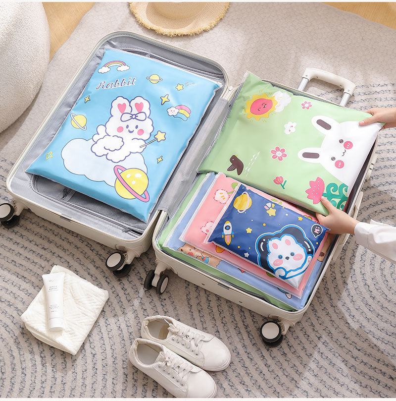 Travel storage bags, clothes organizing bags, kindergarten clothes sealed bags, thickened luggage classification portable pull-edge bags pic 14