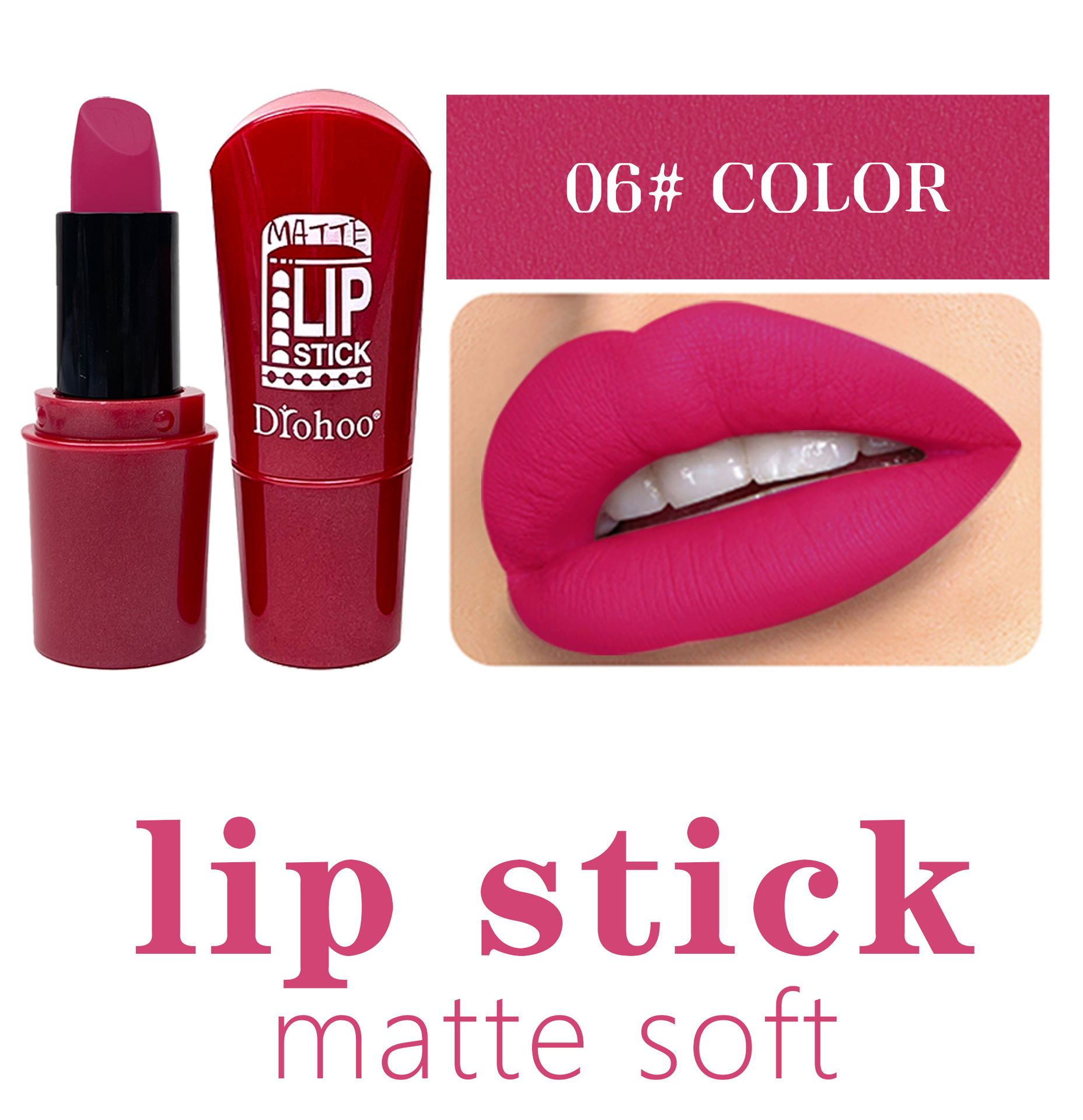 DROHOO跨境哑光雾面滋润长效持久口红外贸彩妆工厂代加工详情8