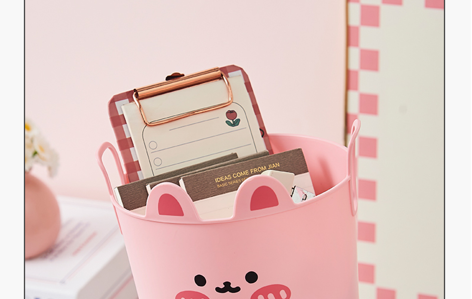 Cute rabbit pen holder, office, student, child, girl, desk, stationery storage rack pic 18