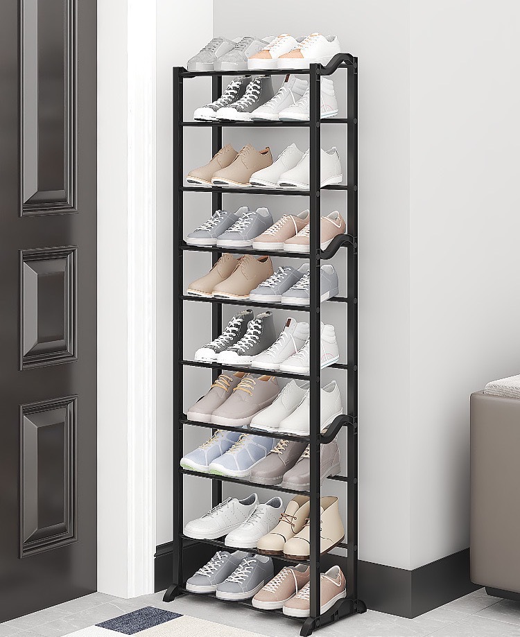 爆款10层鞋架鞋柜架简易门后鞋架款多功能落地十层鞋架款铁管鞋架详情2