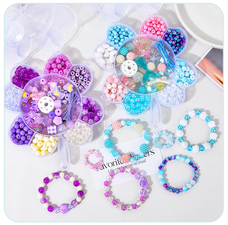 儿童手工串珠益智玩具幸运草女孩穿珠子编织手链diy材料包批发详情20