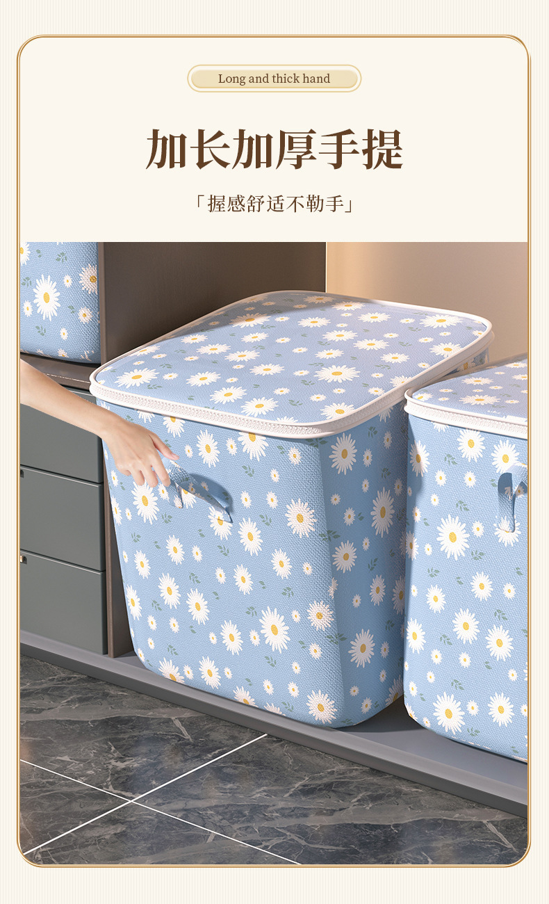 Home bedroom wardrobe, organizing box, clothes, quilts, large-capacity foldable storage bag, storage box, batch pic 5