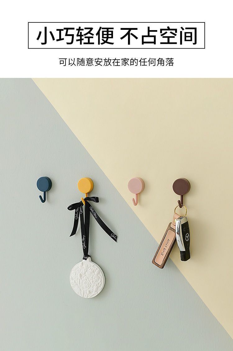 塑料无痕挂钩粘钩强力粘墙卫生间创意免贴墙强力可爱门后钥匙宿舍详情8