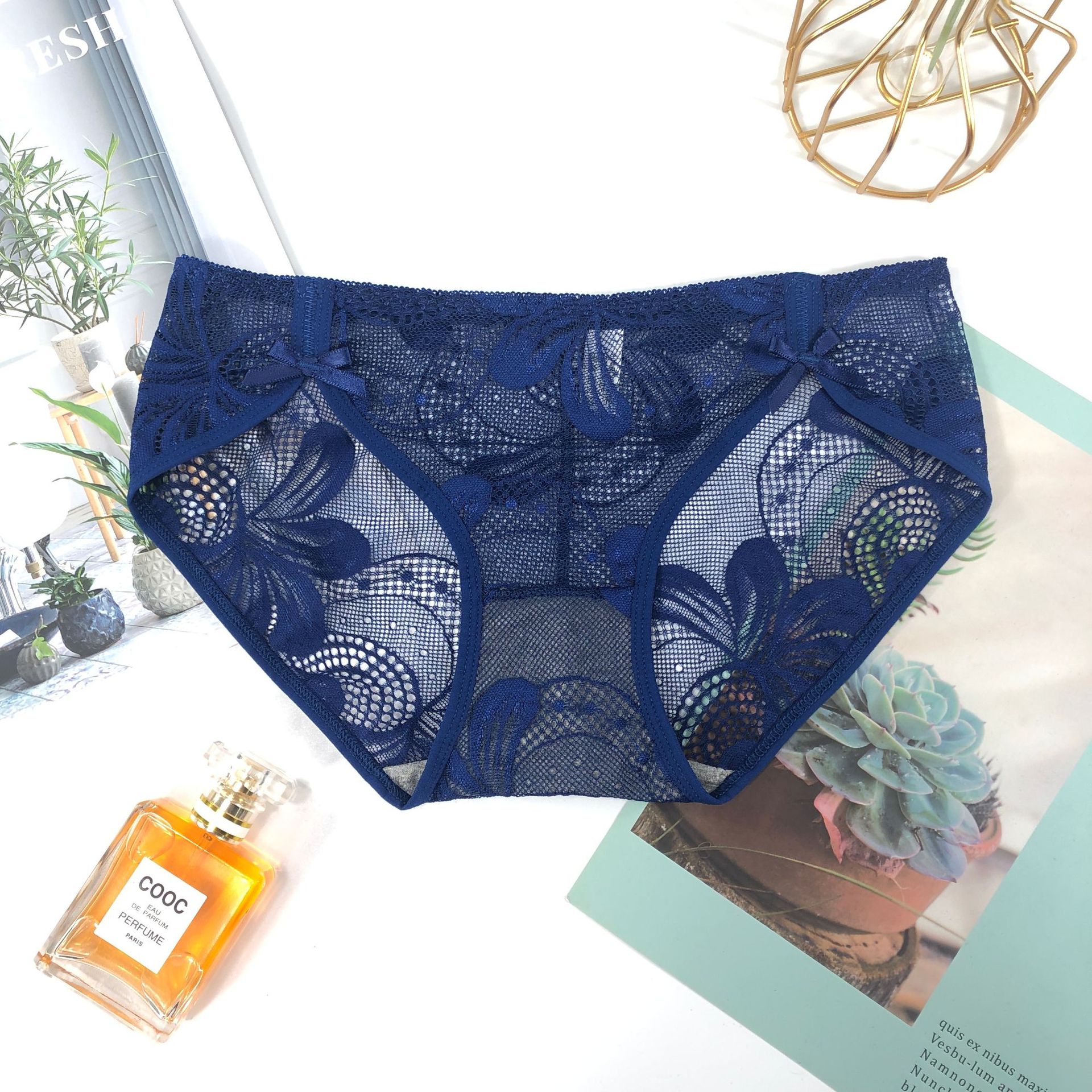 Bestseller French lace underwear for women, T-shaped Japanese girlish style, elegant double bow, highly elastic and breathable 009# pic 15