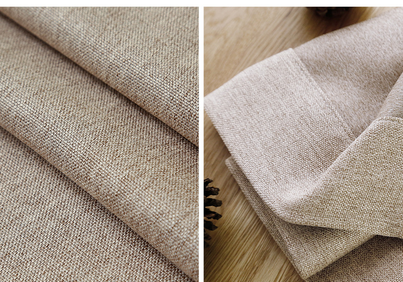 Swan Cotton and linen modern and simple living room and bedroom curtains, solid color thickened fully blackout linen curtain fabric manufacturer for homestays pic 19
