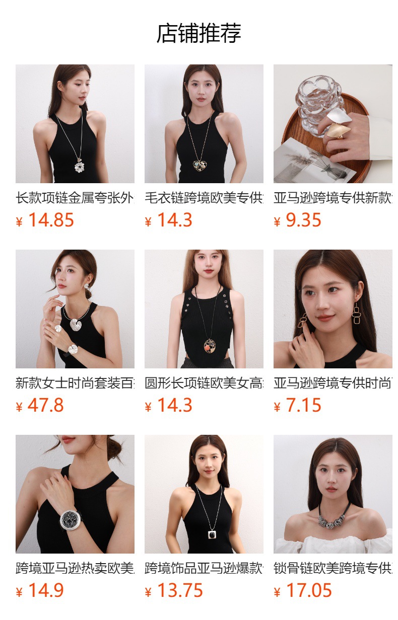 亚马逊爆款跨境项链欧美流苏时尚简约高级ins女式长款项链毛衣链详情1