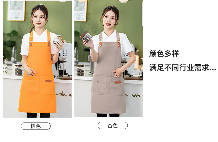 帆布围裙logo印字美甲烘焙咖啡奶茶店理发师防水防污耐穿的工作服详情6