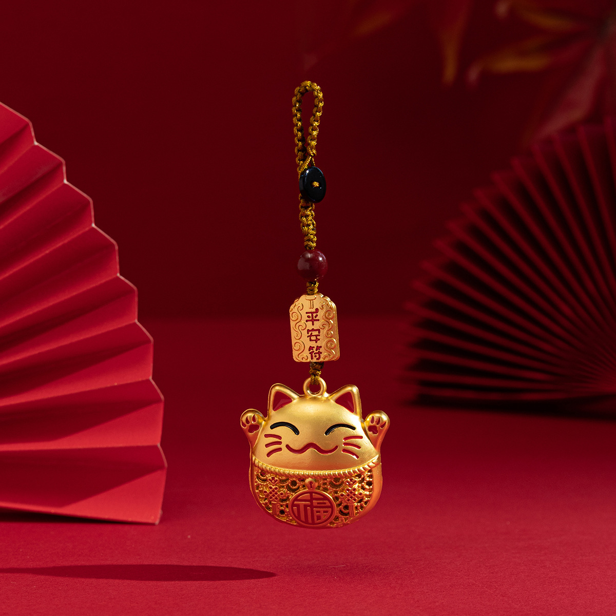沙金招财猫滴油钥匙挂件中国风送闺蜜朋友小礼物工艺品详情7