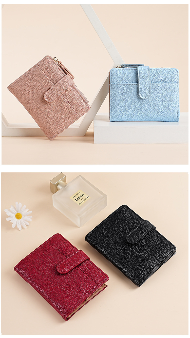 新款女士钱包短款跨境时尚卡包女高级感气质两折多卡位拉链零钱包详情20