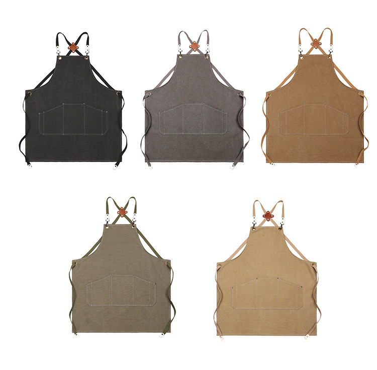 【 Chi Jia 】 Wholesale canvas aprons for home kitchens, thickened waistbands, coffee shops, haircuts, milk tea shops, and work uniforms pic 9