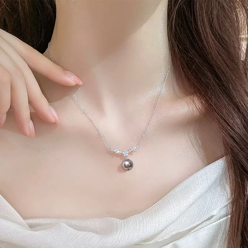 诸暨高品质5A级天然淡水珍珠项链妖紫色爱迪生仙女链珍珠吊坠批发详情12