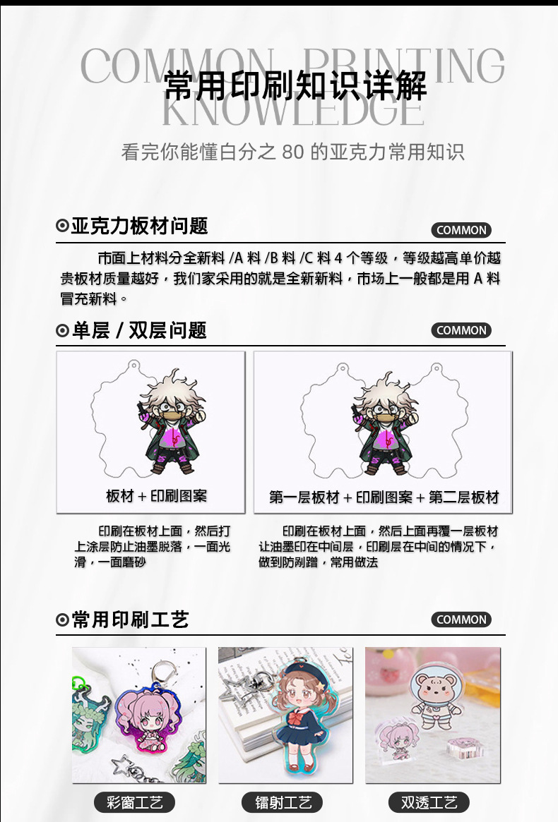 亚克力钥匙扣定 制透明滴胶卡通动漫周边立牌diy钥匙扣小挂件批发详情12