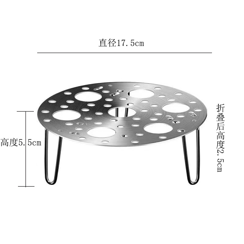不锈钢蒸架隔水家用高脚多用加厚万能蒸蛋架高压锅电饭煲折叠蒸盘详情1