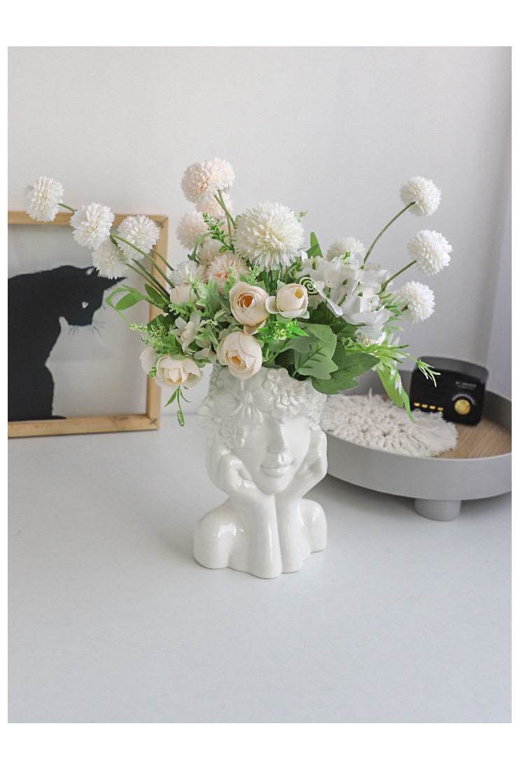 2026 Nordic Creative Home Desktop flower arrangements, figure statues, ornaments, human body ceramic vases, artistic flower vases, cross-border wholesale pic 6