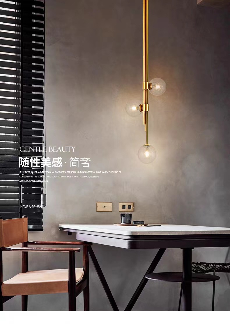 New modern light luxury Nordic creative bedroom bedside chandelier, simple and individual living room model room chandelier, full-house manufacturer pic 21