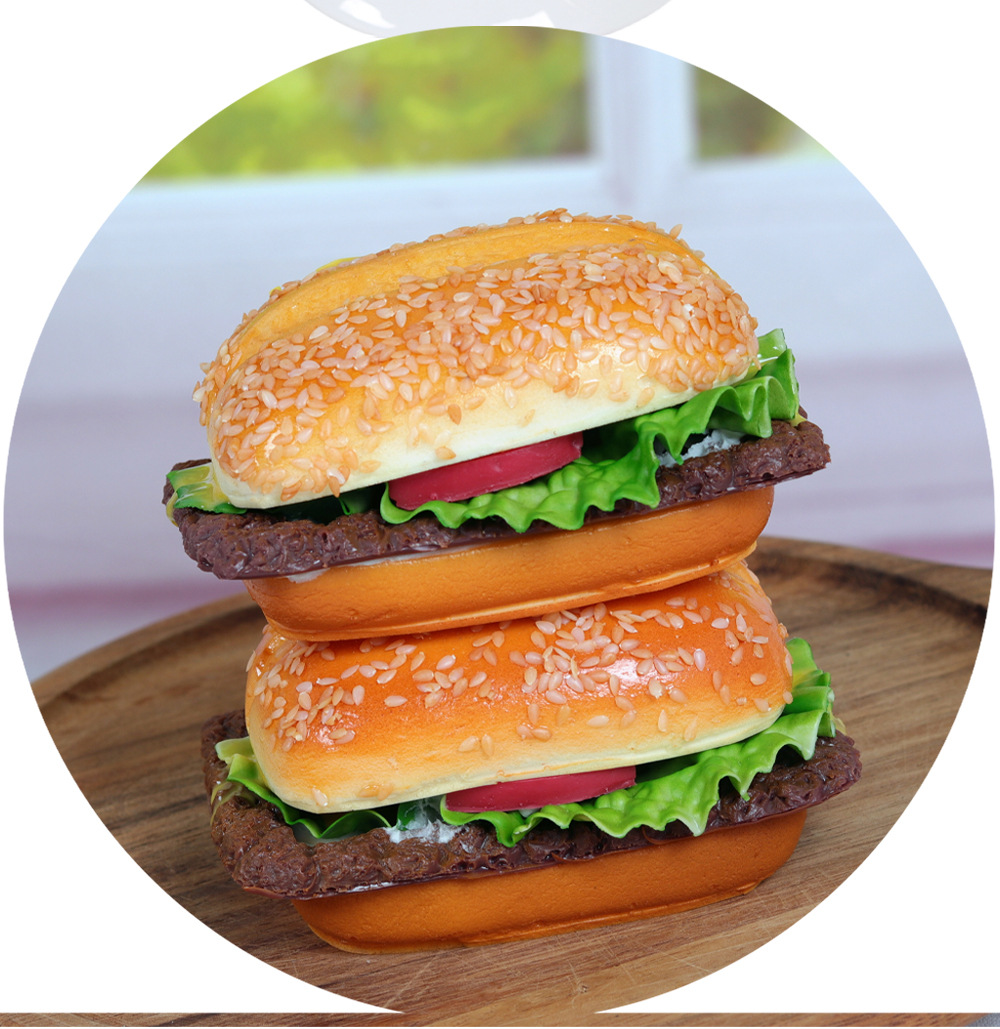 Beef hamburger model, home decoration, film and television props, window display, high-quality and low-priced food, frozen Western pastries pic 9