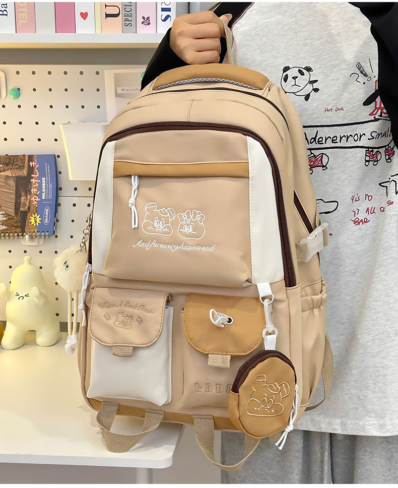 Japanese and Korean casual backpacks, forest-style schoolbags, multi-pocket schoolbags for primary school students, large capacity for cross-border travel for junior and senior high school students pic 31
