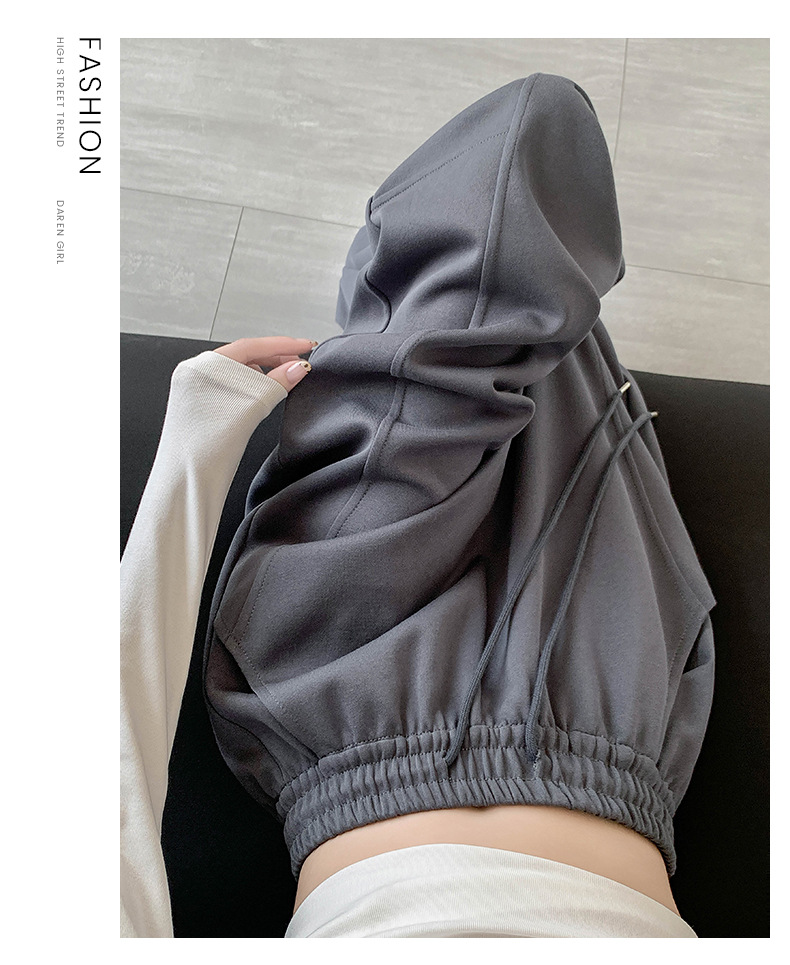 美式弯刀阔腿裤女春秋2025新款高腰宽松直筒运动休闲香蕉卫裤详情24