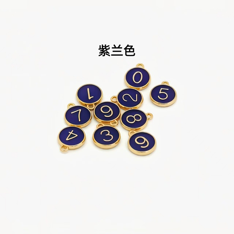 DIY饰品配件   合金双面滴油多色数字字母配套吊坠 手链项链挂饰详情15