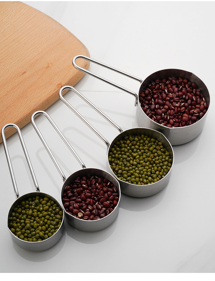 4-piece set of thickened stainless steel measuring cups and spoons, 4-piece set of baking measuring spoons, seasoning spoons and coffee measuring spoons pic 10