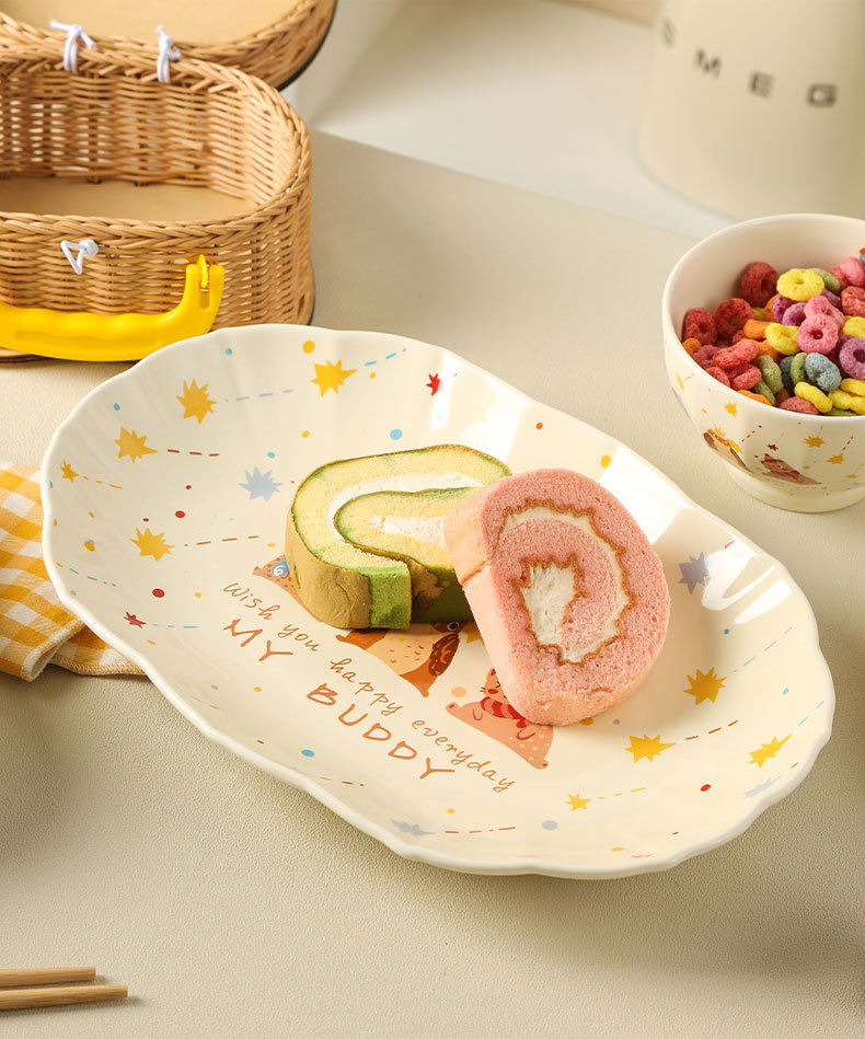 碗碟碗具套装家用可爱卡通陶瓷汤碗面碗沙拉碗盘子碗全套潮州餐具详情20