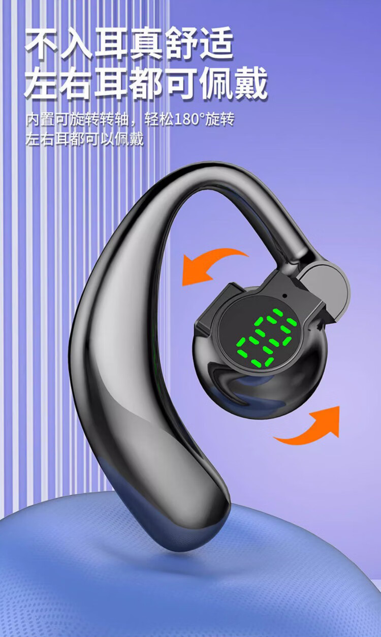 The left-right rotatable open wireless Bluetooth headphones with ear loops are suitable for oppo, Huawei, vivo, Apple and Xiaomi pic 3