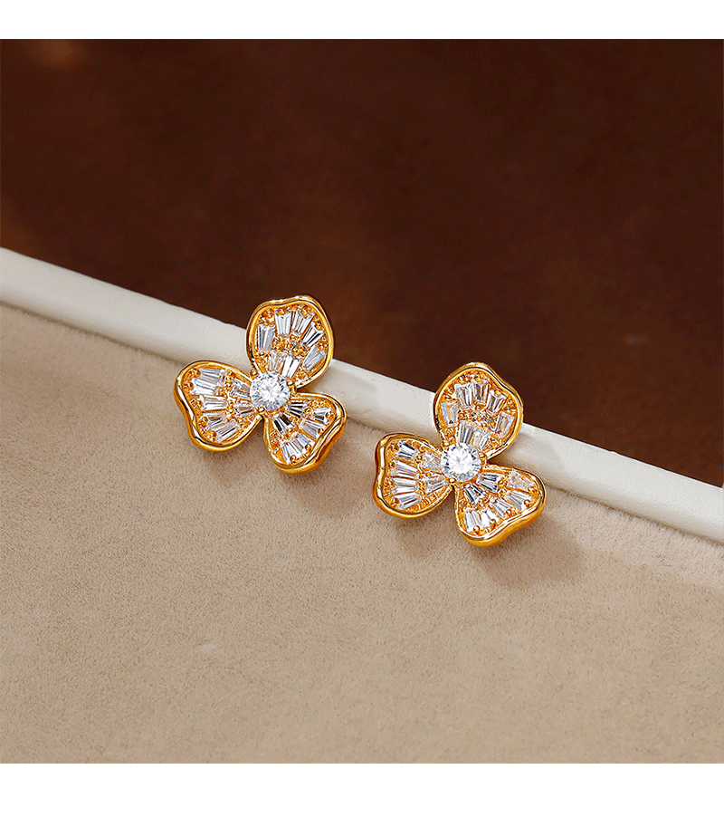 金色花朵珍珠耳环女2026新款爆款高级感耳钉巨好看独特漂亮耳饰品详情2