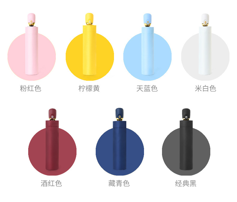 全自动雨伞晴雨两用黑胶太阳伞创意韩版女三折伞加印logo雨伞定制详情14