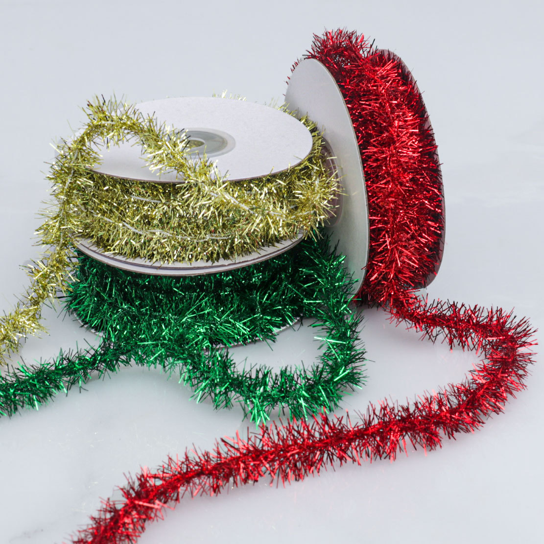 Cross-border Christmas festival colorful festival decorations, gold and silver colored strips, handcrafted strings, woolen strips, Christmas threads, scallion strips pic 1