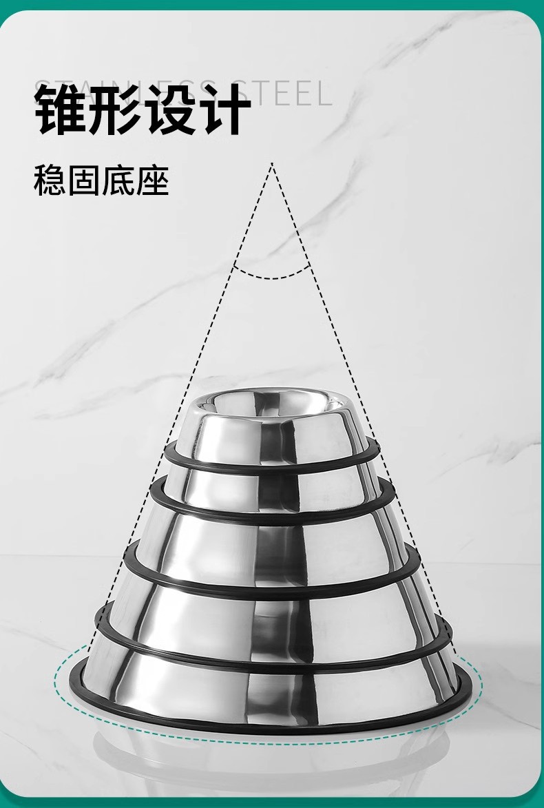 Cross-border floor-absorbing stainless steel dog bowl, pet food bowl, double-layer pet bowl, anti-slip wholesale, thickened stainless steel pet anti-slip bowl pic 10